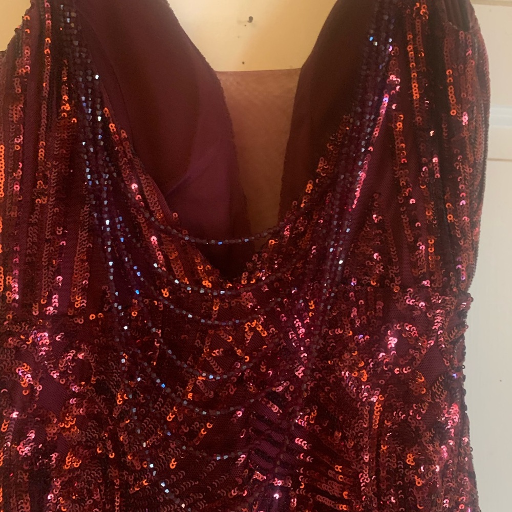 Sequin Burgundy Dress